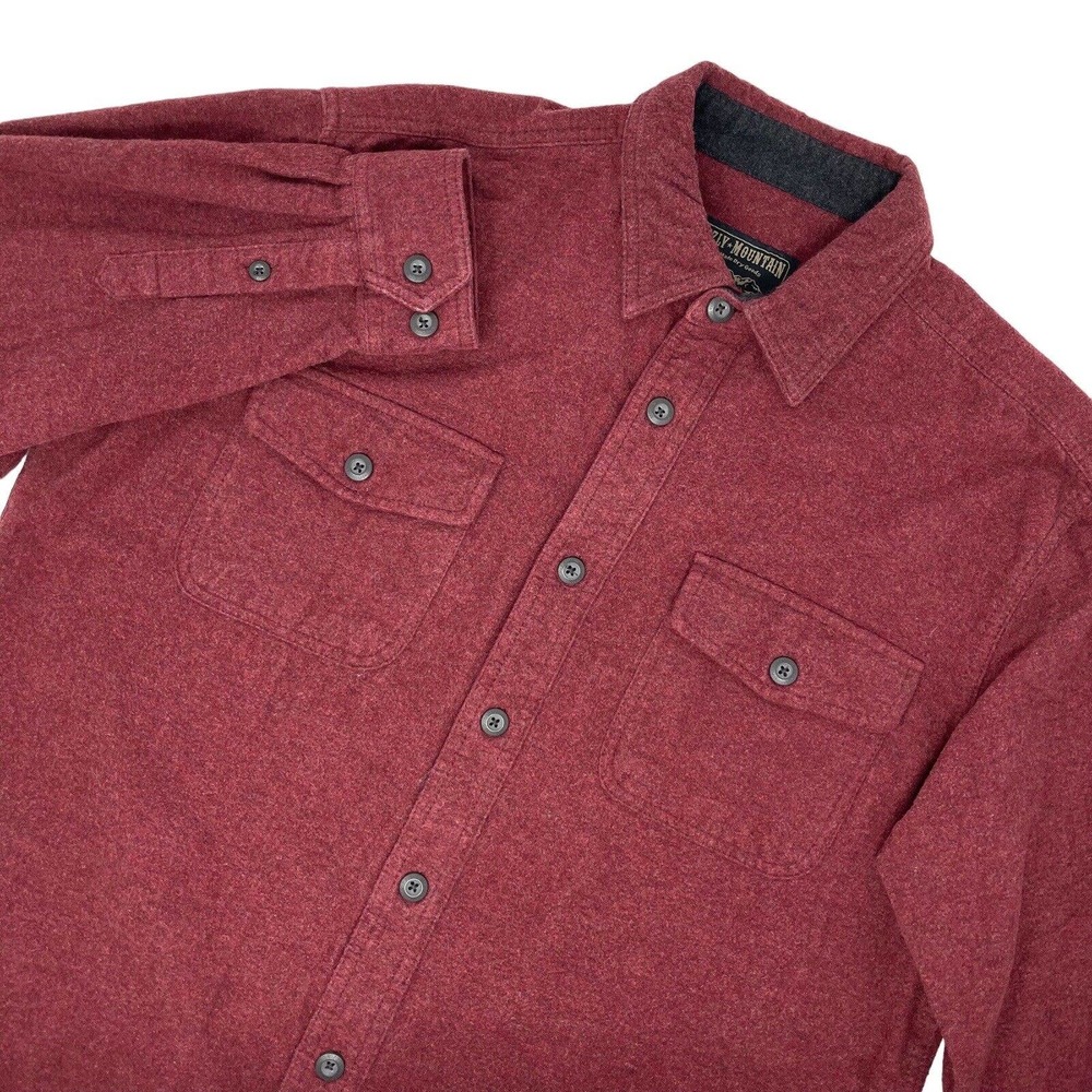 Grizzly Mountain Large Red Heavy Flannel Men's Over Shirt Shacket